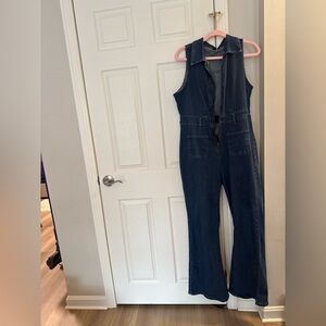 Denim Sleeveless Jumpsuit